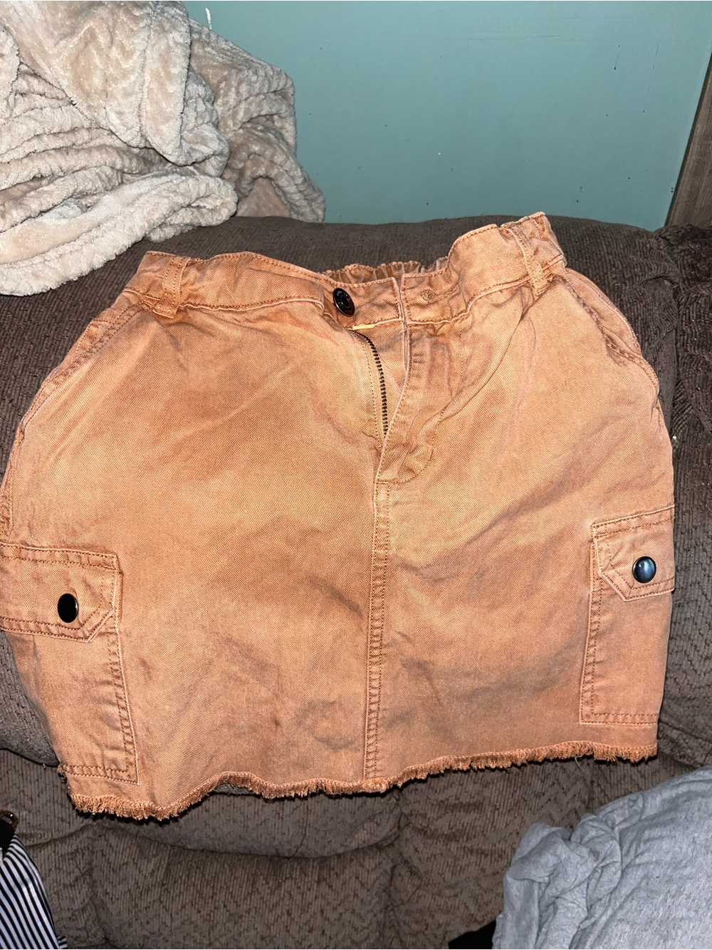 Aeropostale Orange Cargo Mini Skirt